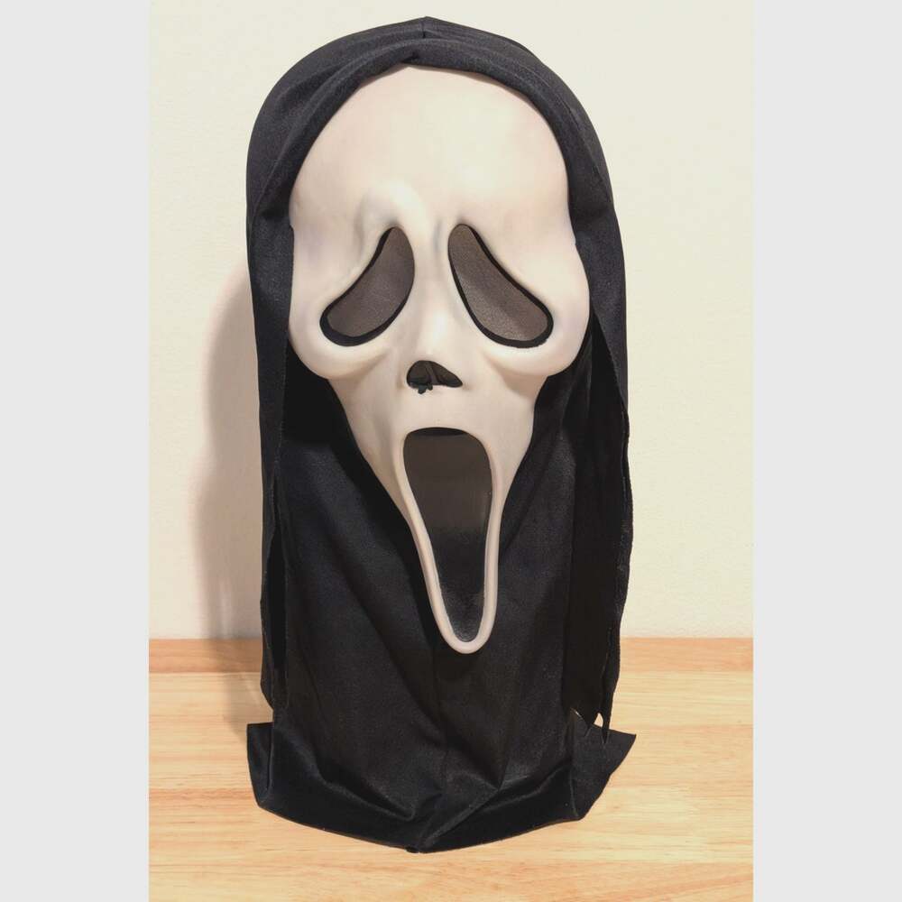 EASTER UNLIMITED Ghostface Scream Mask One Size White Glow in Dark Hooded 9206